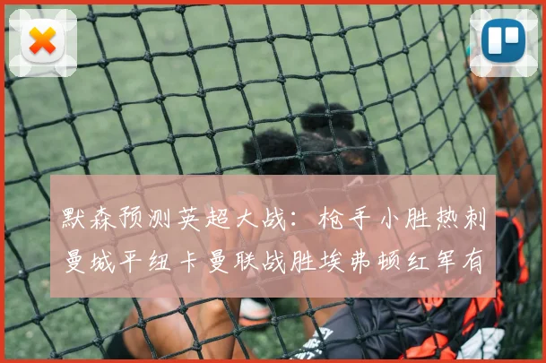 默森预测英超大战：枪手小胜热刺曼城平纽卡曼联战胜埃弗顿红军有望取胜